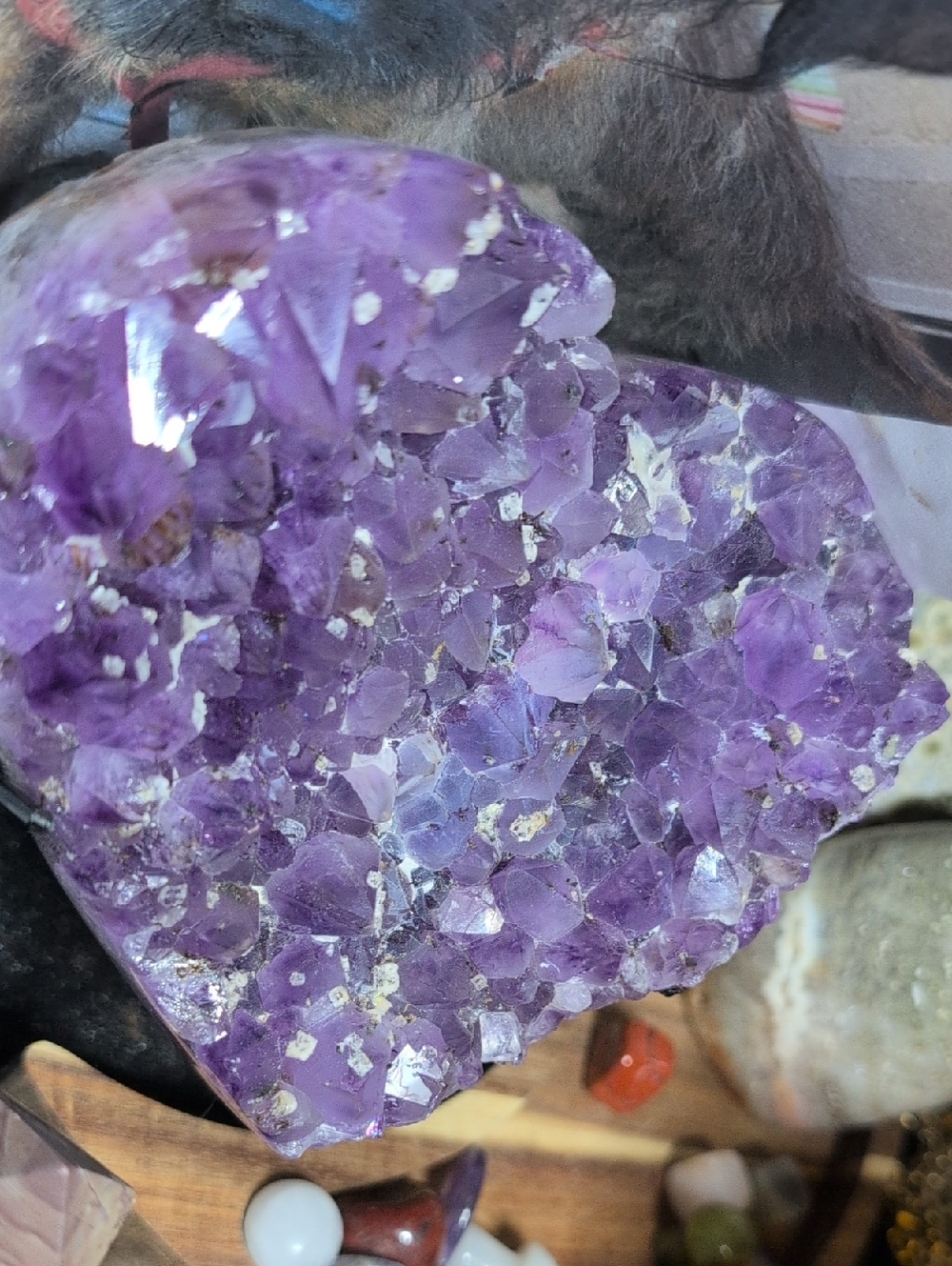 Blue Center Amethyst Heart With Gothite - Picture 2 of 4